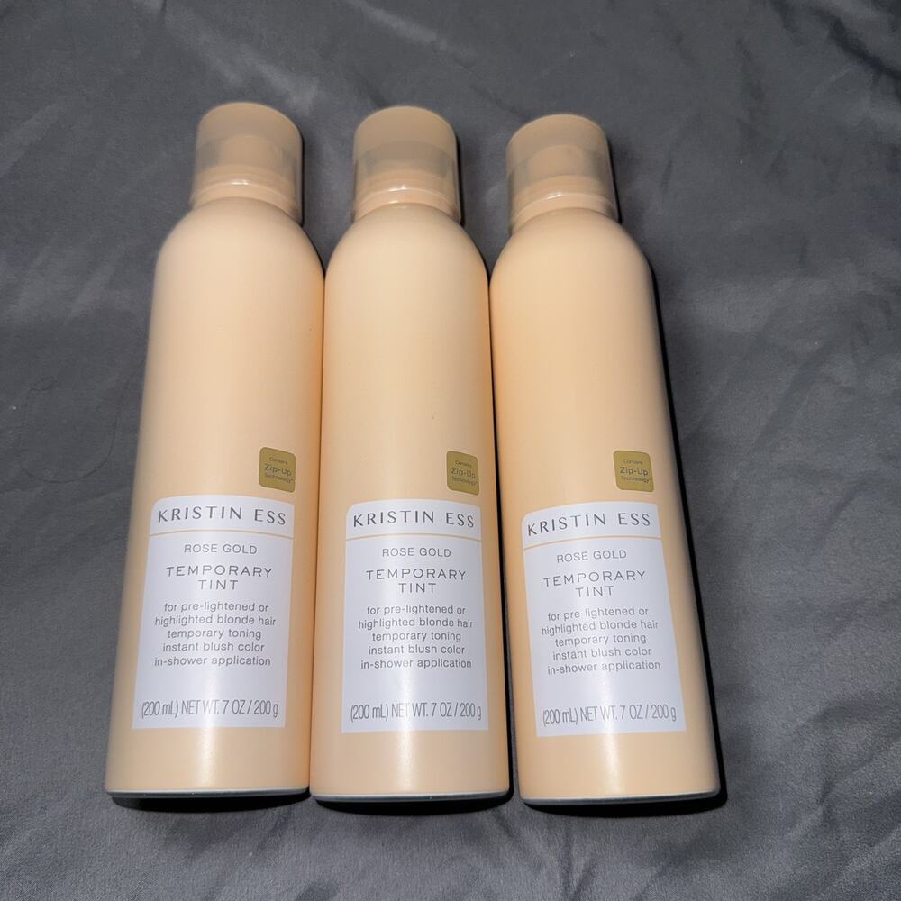 3-Pack of Kristin Ess Rose Gold Temporary Tint For Blonde Hair ~ 7 oz Each